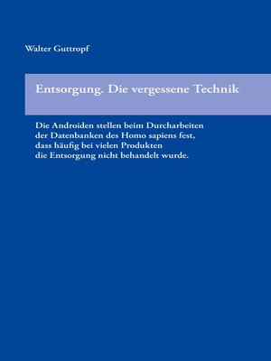 cover image of Entsorgung. Die vergessene Technik